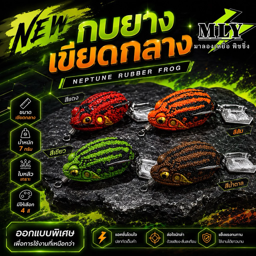 กบยาง รุ่นเขียดกลาง ขนาด 3.7 น้ำหนัก7กรัม