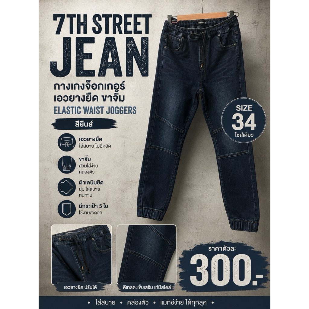 มือสอง_ 7TH Street jean กางเกงจ็อกเกอร์