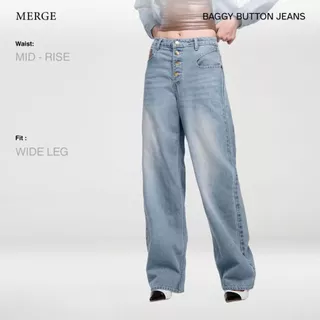 Merge Official - Baggy Button Jeans (พร้อมส่ง)