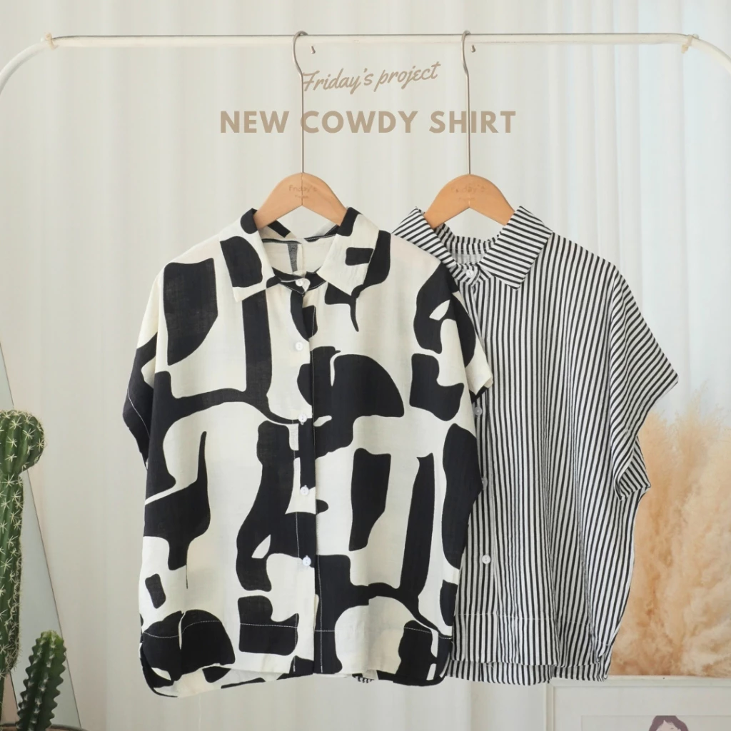 cowdy shirt เสื้อเชิ๊ตผ้าพริ้ว เนื้อผ้าไม่หนาใส่สบาย