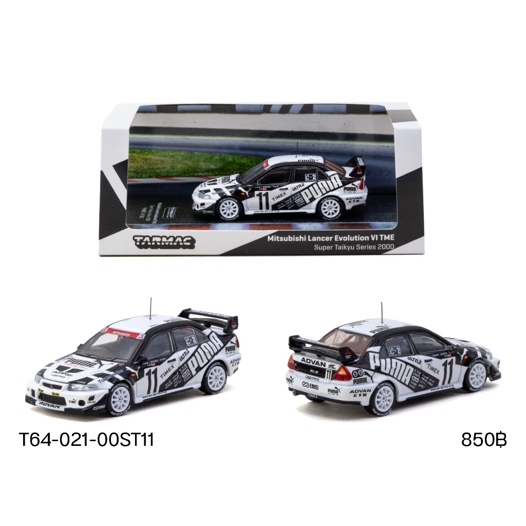 T64-021-00ST11-TARMAC WORKS 1/64 MITSUBISHI LANCER EVOLUTION VI TME SUPER TAIKYU SERIES 2000 DIECAST SCALE MODEL CAR