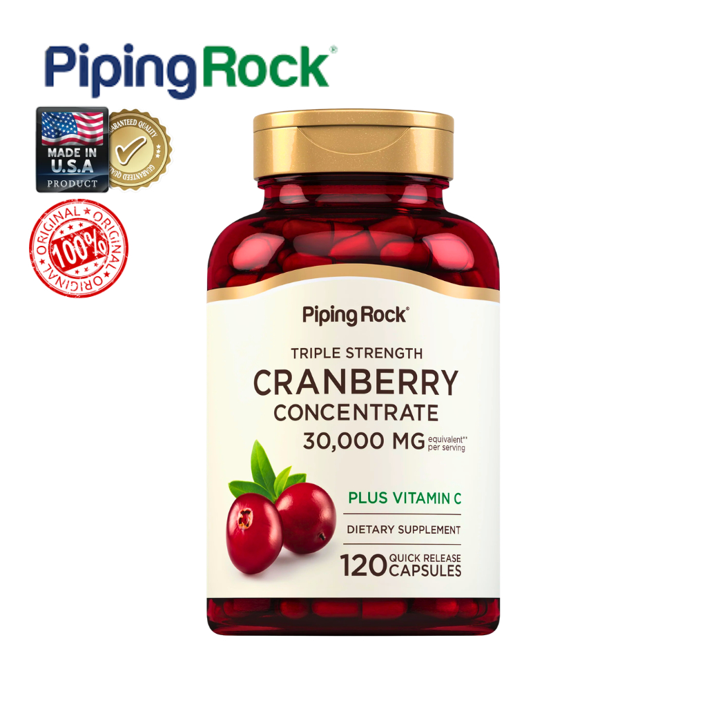 Piping Rock | Ultra Triple Strength Cranberry Plus C | 30,000 mg | 120 Capsules | สินค้าแท้พร้อมส่ง
