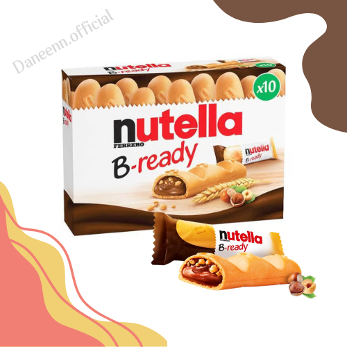 Nutella B-ready T10 ขนมเวเฟอร์กรอบ สอดไส้แยมนูเทลล่า crunchy ขนาด 220g มี 10 ชิ้น BBF.26/11/2026