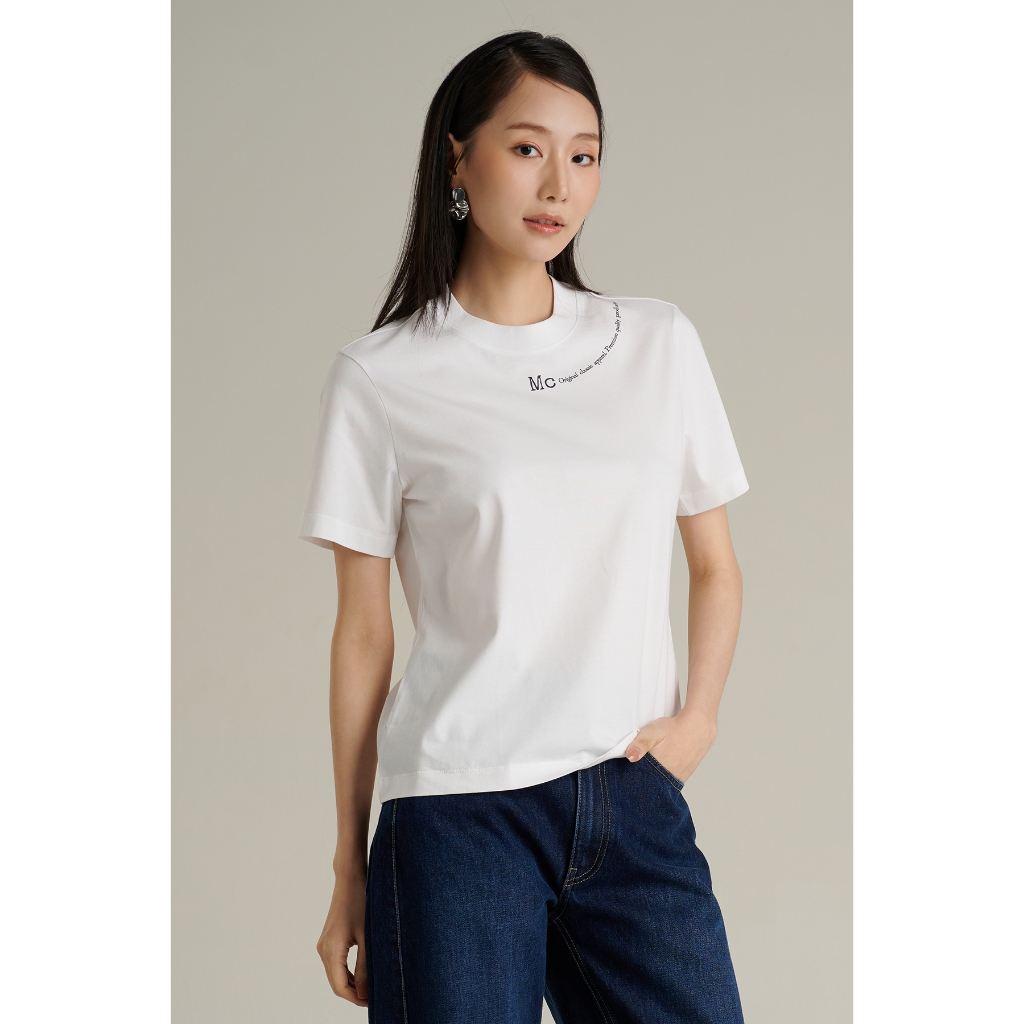 Mc JEANS (แม็คยีนส์) เสื้อยืดผู้หญิง เสื้อยืดแขนสั้น ทรงเรกูลาร์ Regular Fit T-Shirt มีให้เลือก 2 สี MTTZC16