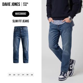 DAVIE JONES [BE FEARLESS] กางเกงยีนส์ผู้ชาย Slim Fit Jeans สีกรม CO0082
