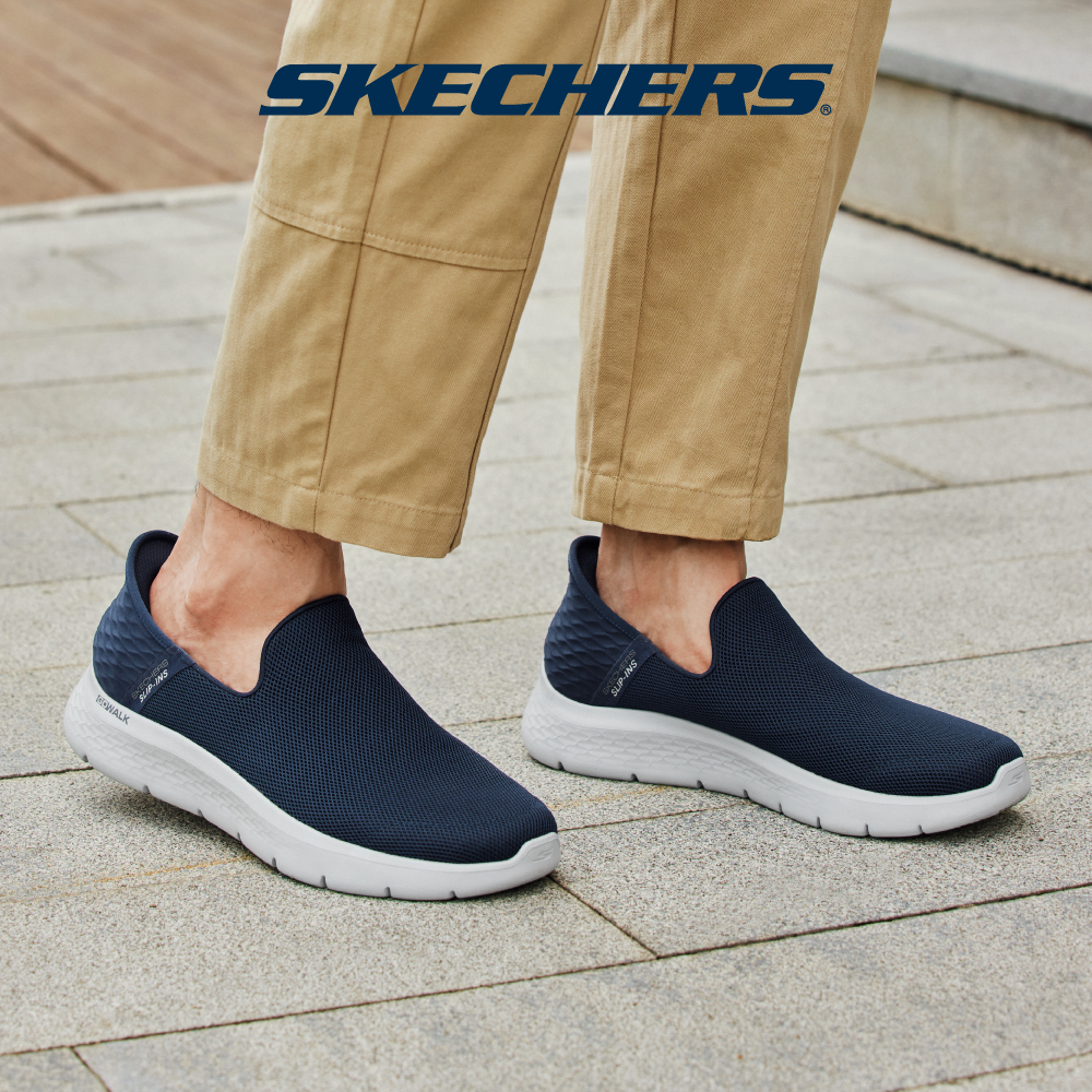 Skechers สเก็ตเชอร์ส รองเท้าผู้ชาย Men Slip-ins GOwalk Flex No Hands Walking Shoes - 216491-NVY
