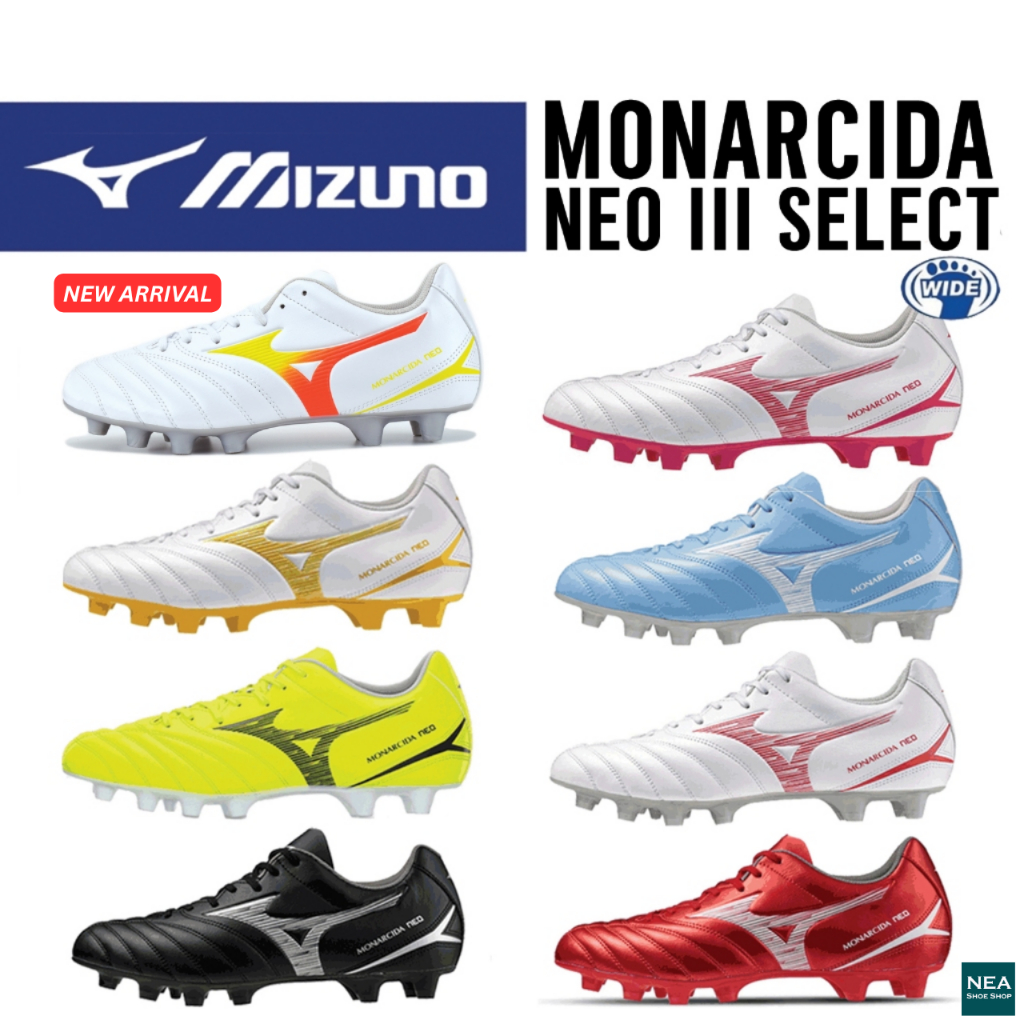 [ลด20% เก็บโค้ด 20XTRA1000] Mizuno Monarcida Neo IlI Select รองเท้าฟุตบอล สตั๊ด มิตซูโน่ แท้