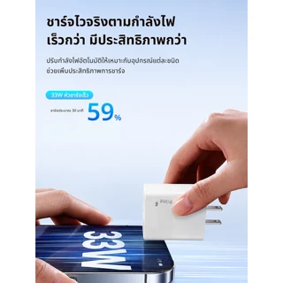 หัวชาร์จเร็ว GaN 33W USB C PD Fast Charger 2 พอร์ต USB-A+Type-C รองรับทุกรุ่น