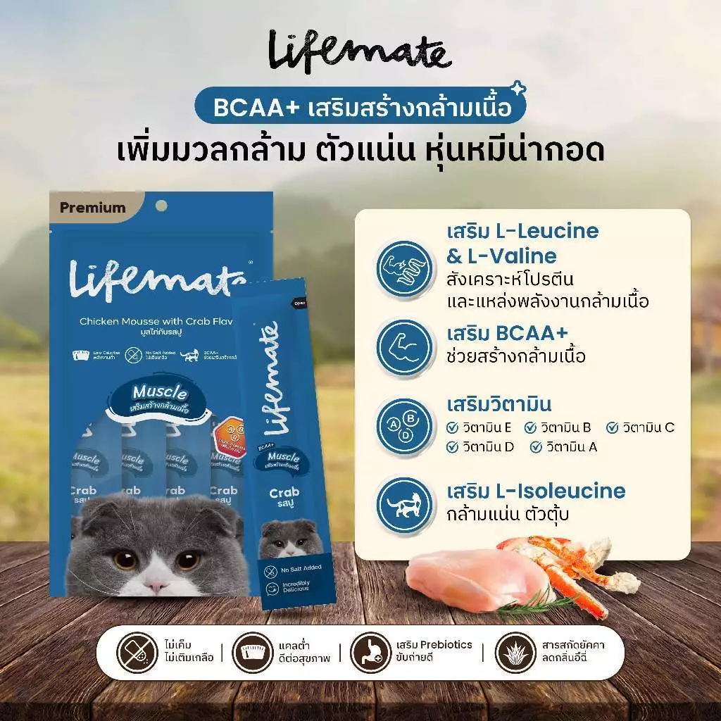 ขนมแมวเลีย Lifemate Cat Mousse Creamy กล่องละ 25 ซอง (อายุสินค้าน้อยกว่า 3 เดือน) เลือก Lot วันหมดอายุไม่ได้ thumbnail 5