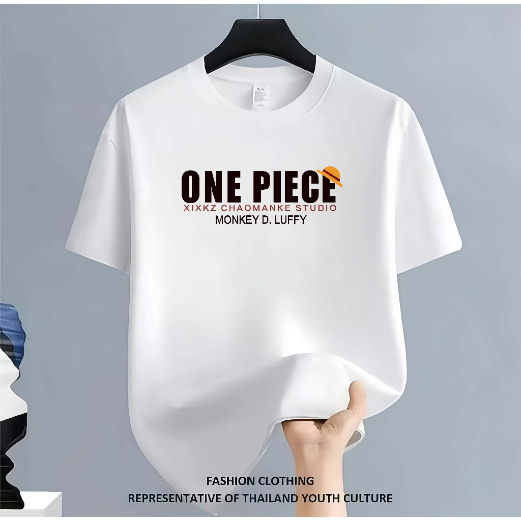 เสื้อยืดคอกลม-แขนสั้น เสื้อยืด  Oversize t-shirt พิมพ์ลายONE PIECEสวยๆ หน้า-หลัง เสื้อสตรีทแฟชั่นเท่ๆ