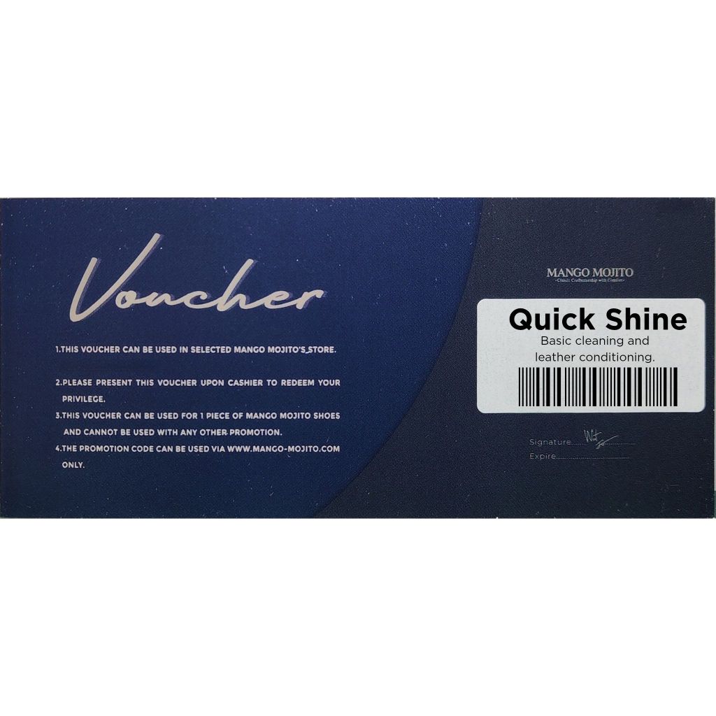 พร้อมส่ง | MANGO MOJITO | Voucher Quick Shine | บริการขัดรองเท้าหนัง