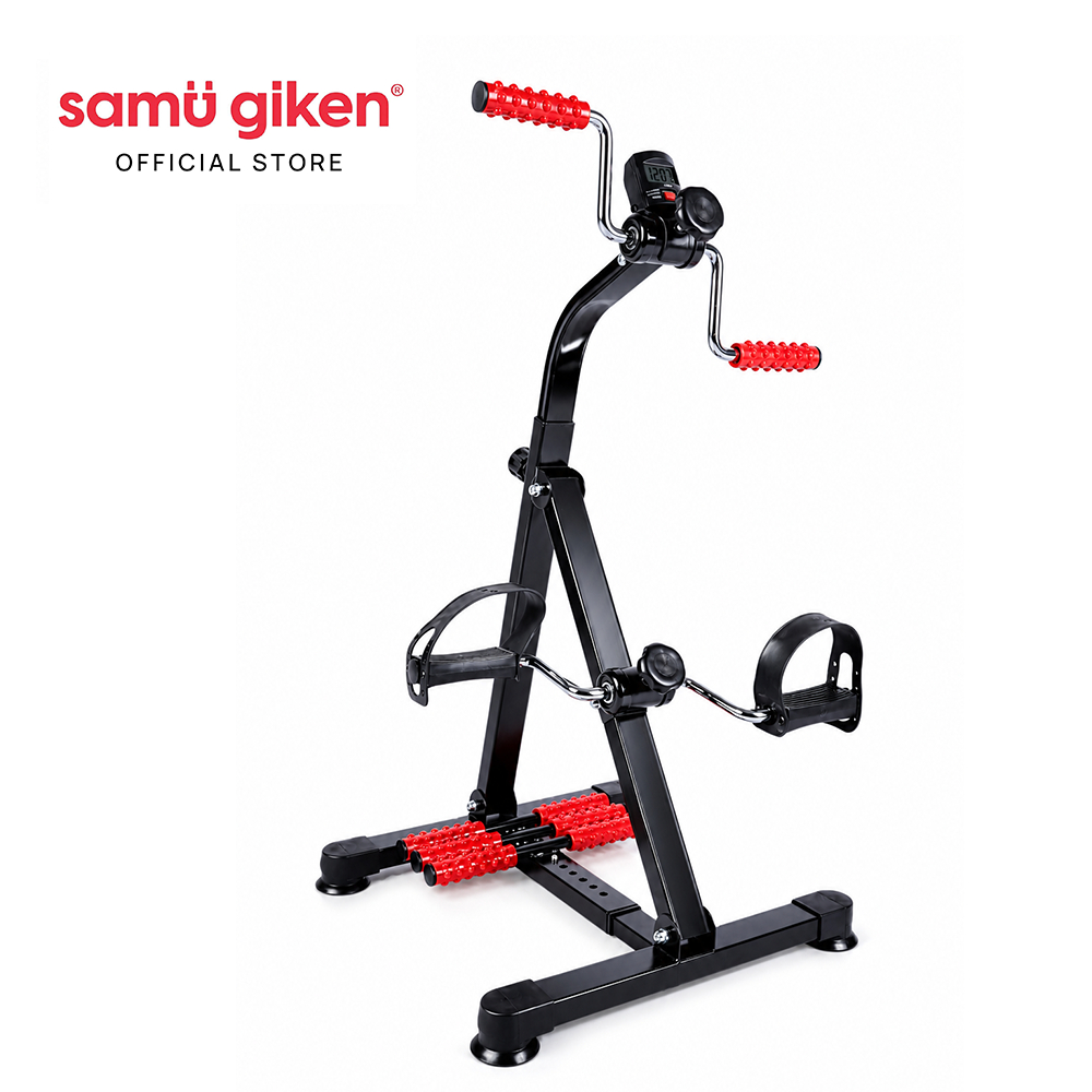 Samu Giken จักรยานออกกำลังกาย ผู้สูงอายุ กายภาพบำบัด เครื่องปั่นจักรยาน แถมเชือกดึง ใช้ได้ 2 คน ฟื้นฟูร่างกาย