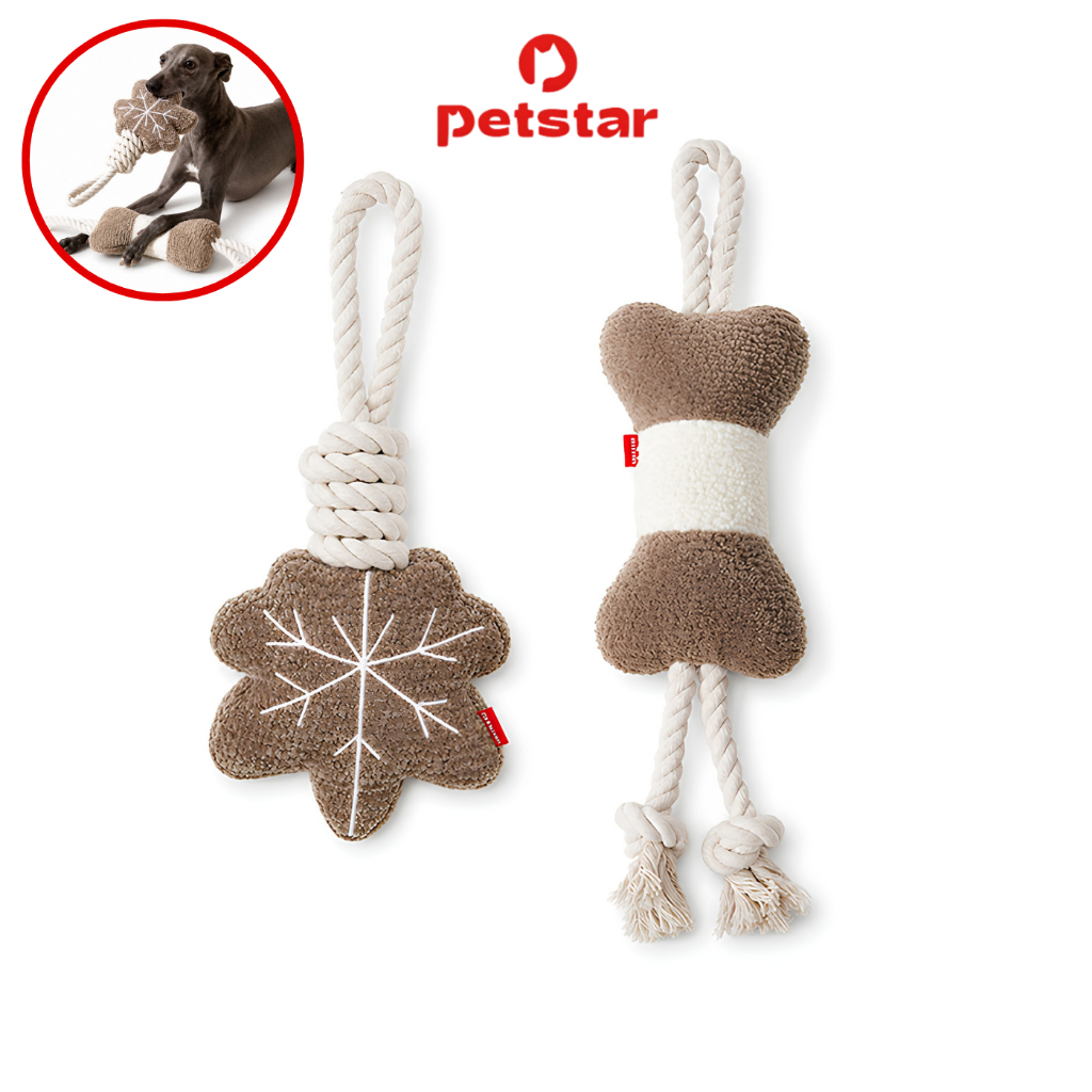 Petstar ของเล่นสุนัข Cotton Rope Dog Toy เชือกกัดฟันสุนัข ช่วยทำความสะอาดฟัน ลดความเครียด และเล่นได้ไม่มีเบื่อ