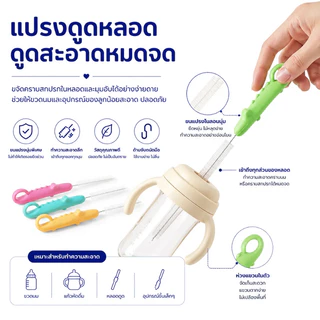 แปรงล้างหลอด / ขวดนม ด้ามจระเข้ แปรงทำความสะอาด ยาว 21ซม. ขนแปรงนุ่ม