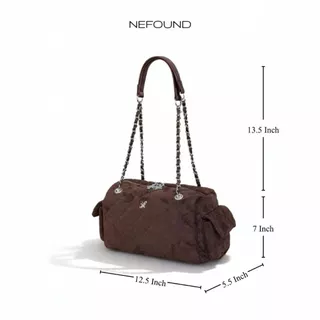 NF26051 NEFOUND กระเป๋าทรงหมอนคาร์โก้ รุ่น Bammy หนังกลับบุนุ่ม น้ำหนักเบา