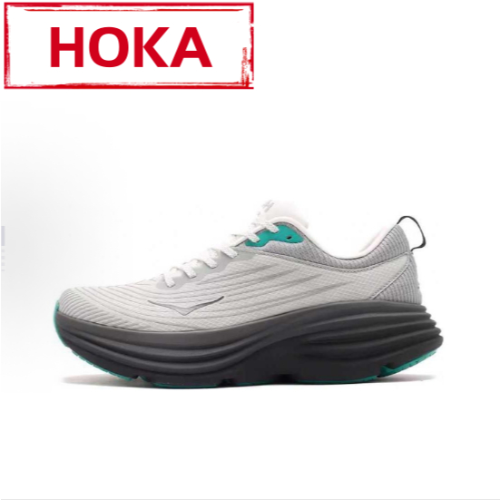 HOKA ONE ONE Bondi 8 Tech Stealth Bondi 8 White Black Greenรับประกันสินค้าแท้ 100%