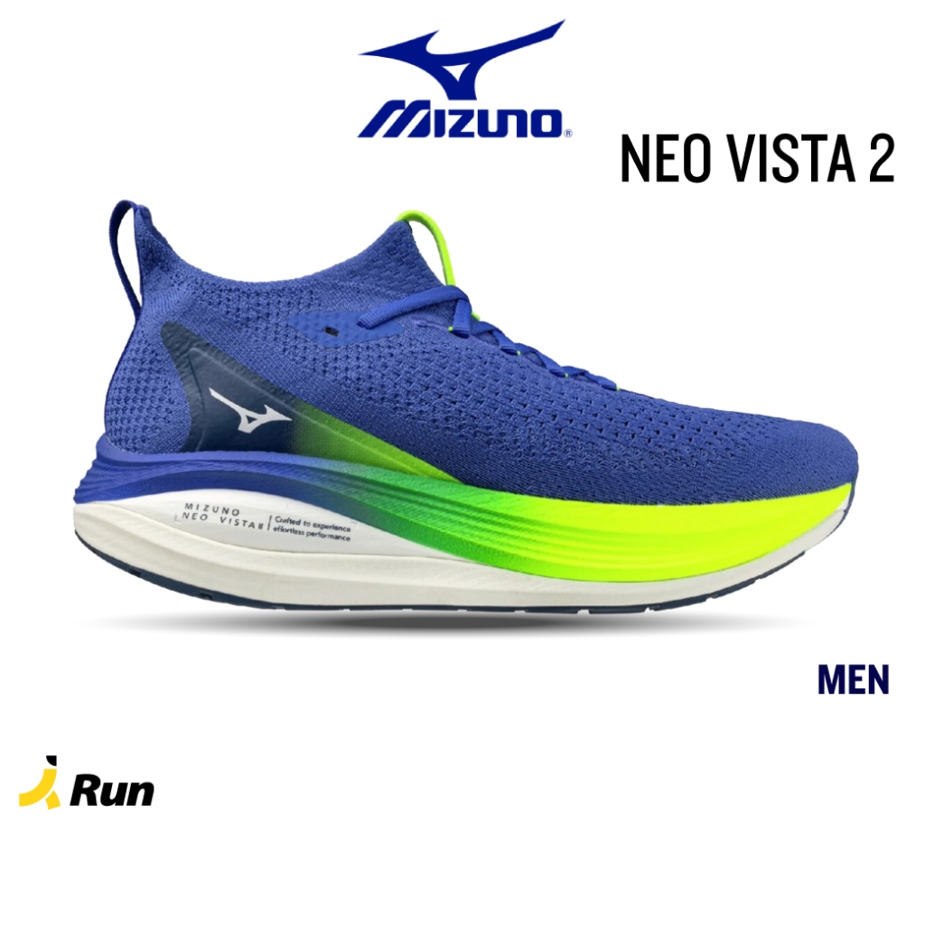 Mizuno Men's Neo Vista 2 Dazzling Blue / White / Lightning Yellow รองเท้าวิ่ง