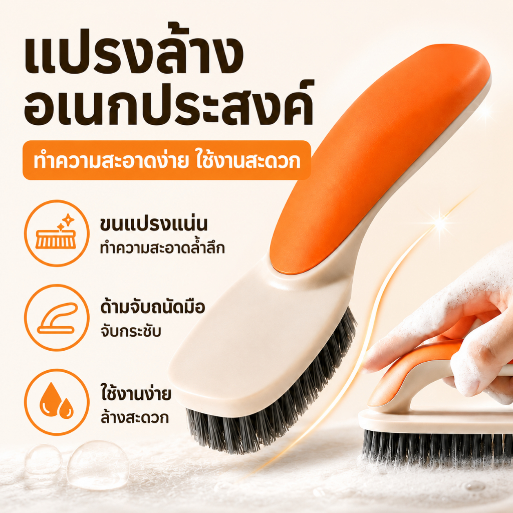 แปรงขัดรองเท้า Clothes Brush ขนแปรงนุ่มแน่น ขจัดคราบง่าย ใช้กับรองเท้า ผ้า กระเป๋า ของใช้ในบ้าน