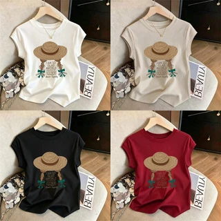 เสื้อแขนสั้นผู้หญิงทรงหลวมสำหรับฤดูร้อนใหม่ มีไซส์ M-3XL เนื้อผ้าบางเบา จัดส่งรวดเร็วจากกรุงเทพฯ