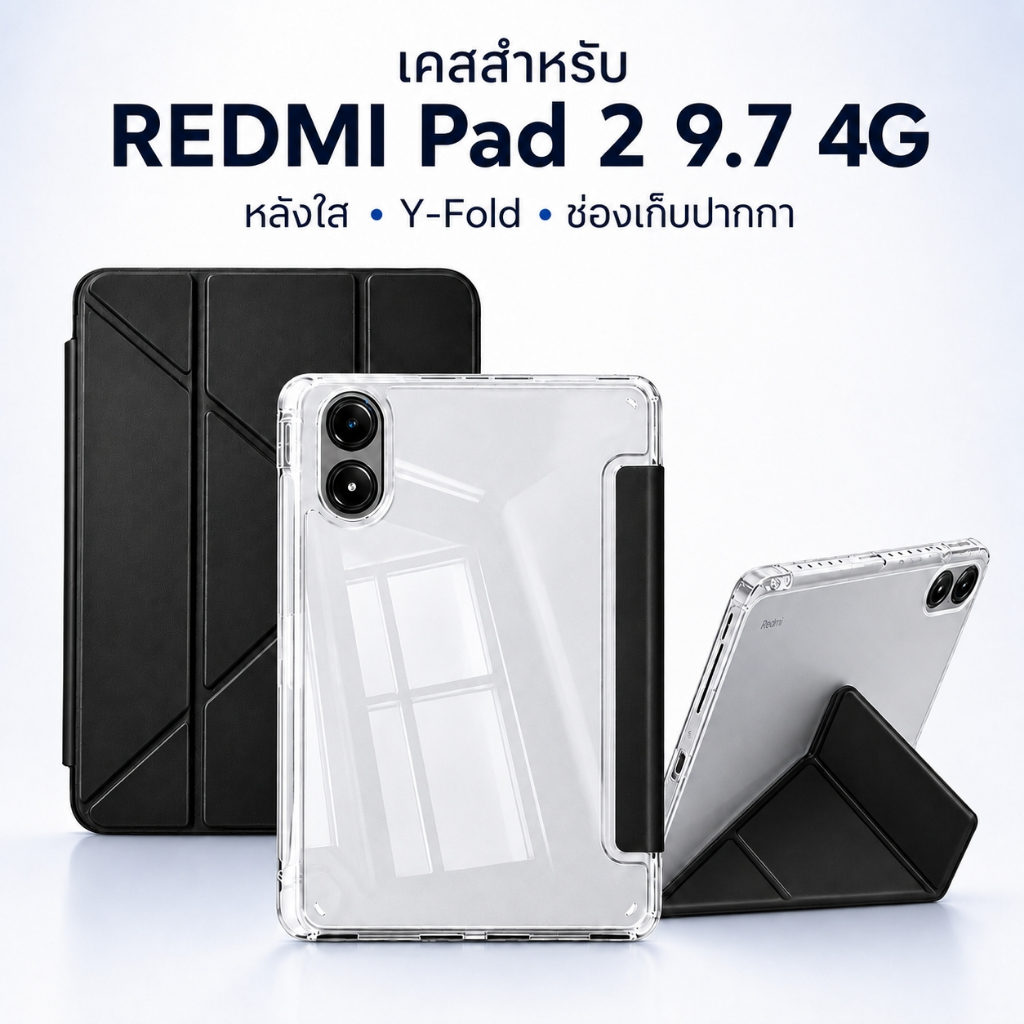 Y พับพร้อมที่ใส่ดินสอสําหรับ redmiPad 2 9.7/11นิ้ว SE11/8.7 xiaoMi 6/7/8Pro Auto Sleep/Wake Up
