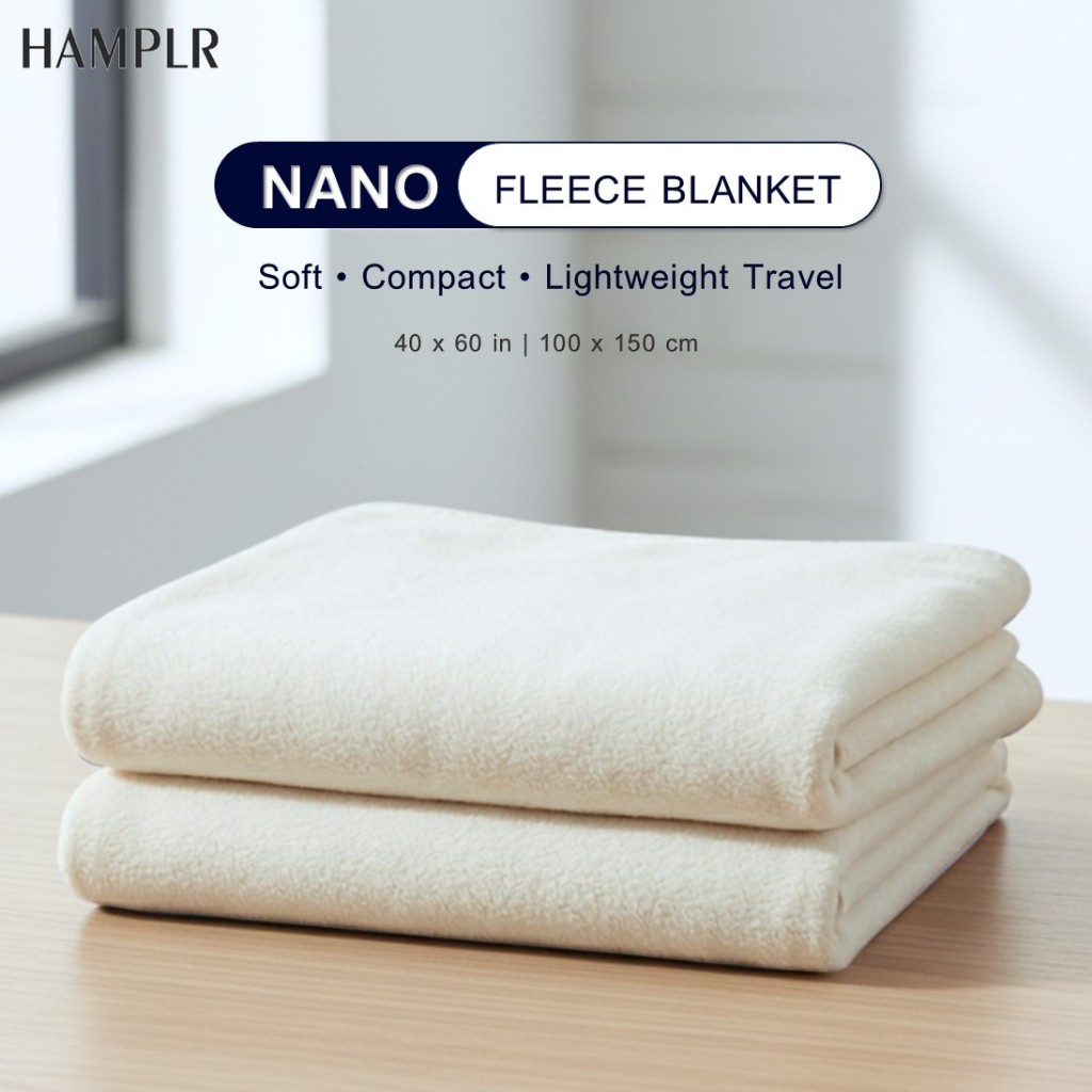 HAMPLR ผ้าห่มนาโน ผ้าฟรีซ ขนนุ่ม เบา พกพาสะดวก ขนาด 40x60 นิ้ว | ผ้าห่มอเนกประสงค์ นุ่มไม่บาง Blanket