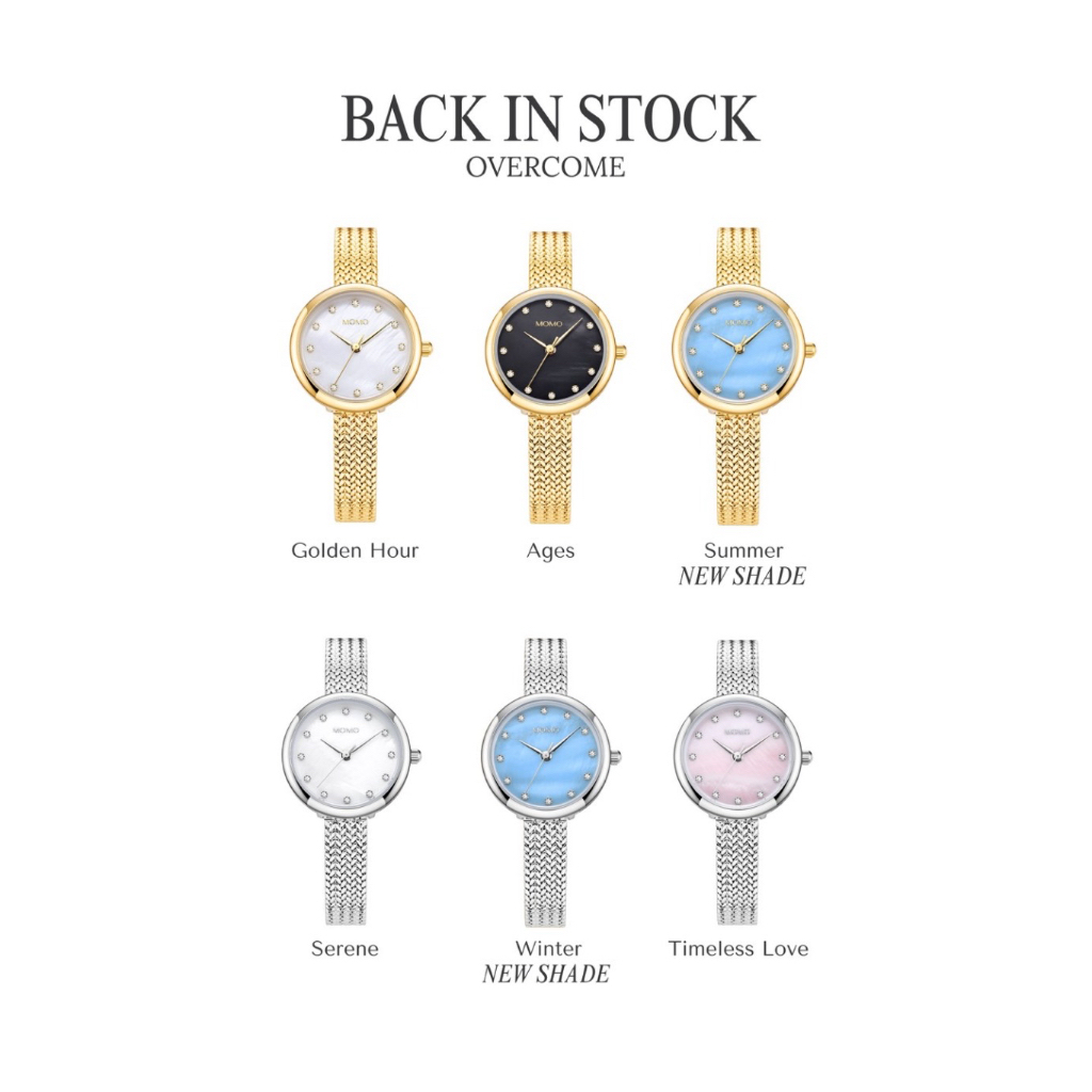 MOMOWATCH - OVERCOME - Women's Watch - นาฬิกาข้อมือผู้หญิง ปรับสายเองได้ตามขนาดข้อมือ ไม่ต้องตัดสาย