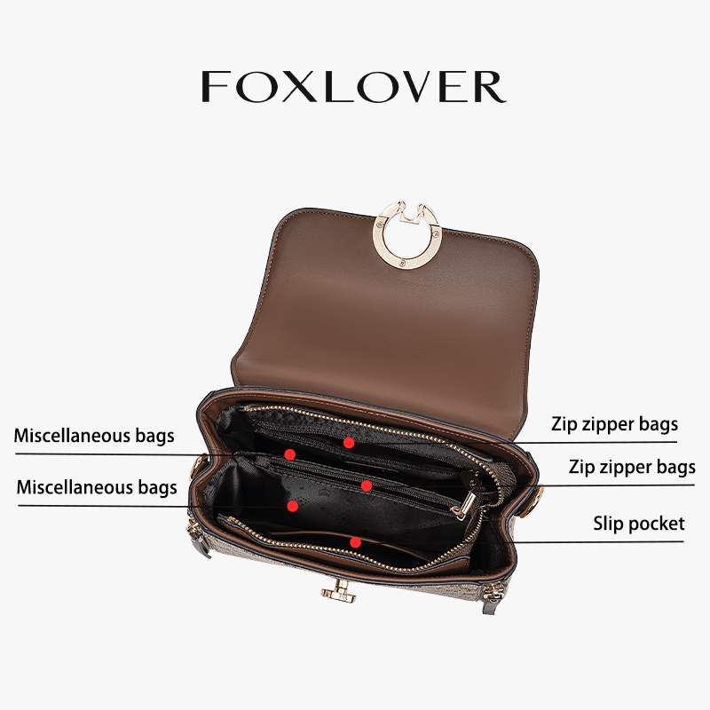FOXLOVER حقيبة يد نسائية كبيرة بحزام قابل للفصل — صورة 3