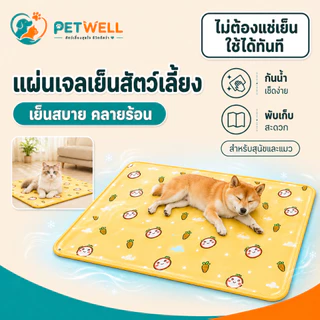 สัตว์เลี้ยง PETWELL ที่นอนเจลเย็น สำหรับสัตว์เลี้ยง เบาะนอนสุนัข แผ่นเจลเย็นแมวสุนัข ที่นอนแม