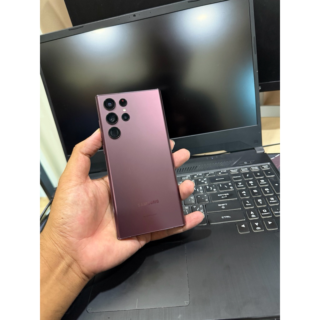 Samsung S22 Ultra 12/256GB Burgundy จอแท้ลื่น ใช้งานปกติ สอบถามได้นะคัฟ