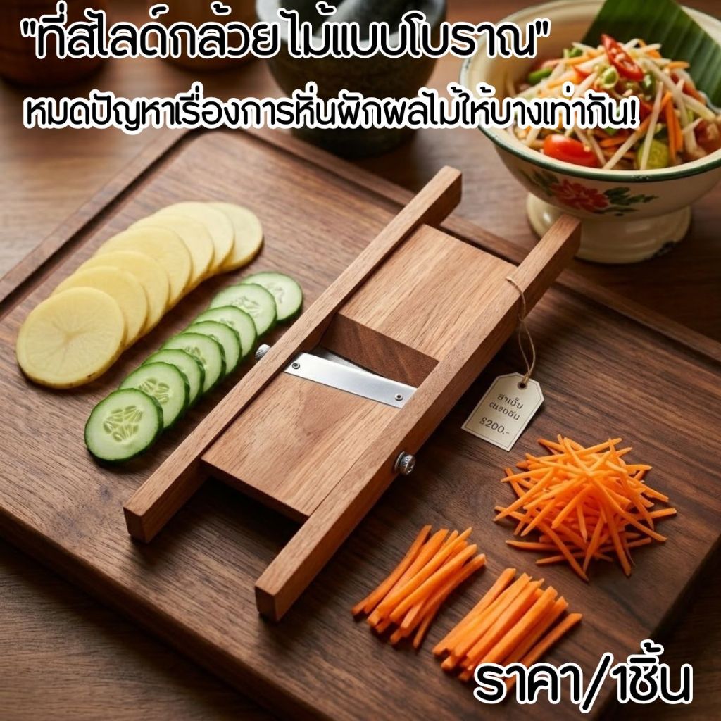 ที่สไลด์กล้วย ไม้ ที่ไสผักผลไม้ ใบมีดสแตนเลส ปรับระดับได้ ทำกล้วยฉาบ เผือก ทอดมันฝรั่ง หั่นผัก ผลไม้ ให้บาง ARY