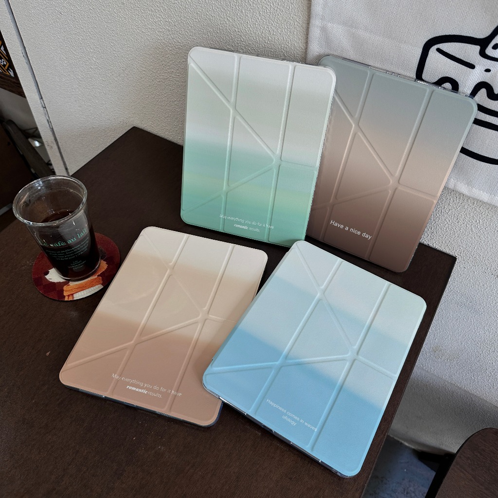 พร้อมส่ง เคสป้องกัน iPad Y-Fold Air7 Gen11 Air8 11 ที่ใส่ปากกา สีไล่ระดับ เคส iPad Air6 Gen10 Gen9