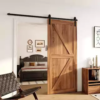 ชุดรางเลื่อนประตูสไลด์ เหล็กกล้าคาร์บอน รับน้ำหนัก 150 กก. มีขนาด 5FT/6FT/6.6FT/8FT รางประตูบานเลื่อน