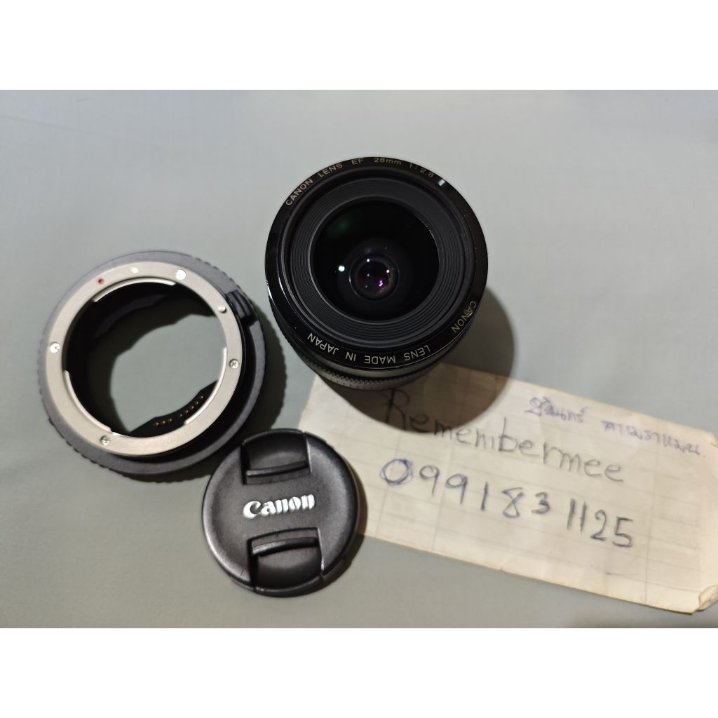ขายเลนส์ Canon EF 28mm f2.8 พร้อม Adapter Andoer EF-GFX ใช้งานได้ปกติ ขาย 11,111 บาท นัดรับได้ที่เซ็