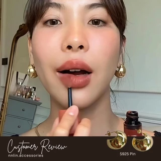 💫 nnlin. Moon C Shape ต่างหูพระจันทร์เสี้ยวตัว C ชุบทอง 14K/18K (Alloy / Stainless Steel)