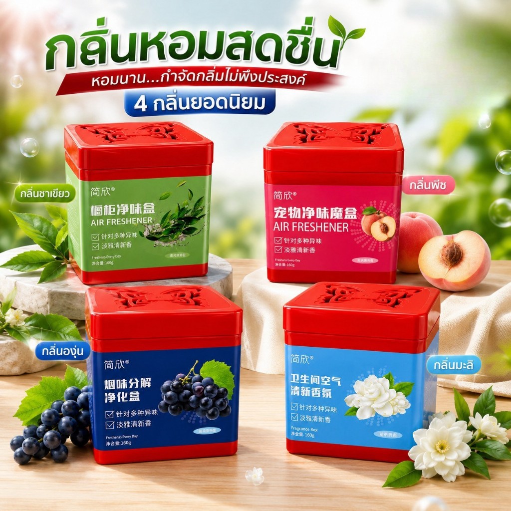 HomeDee เจลหอมปรับอากาศ เจลดับกลิ่น เจลขจัดกลิ่นอับ กลิ่นเลี้ยงสัตว์ ห้องน้ำ หรือใช้วางบนพื้นที่ต่างๆในบ้านได้ทุกจุด