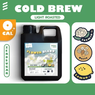 กาแฟสกัดเย็นคั่วกลางอ่อน Flower Blend หอมดอกไม้ขาว สดชื่น Coldbrew ละมุน ขนาดสุดคุ้ม1000ML.