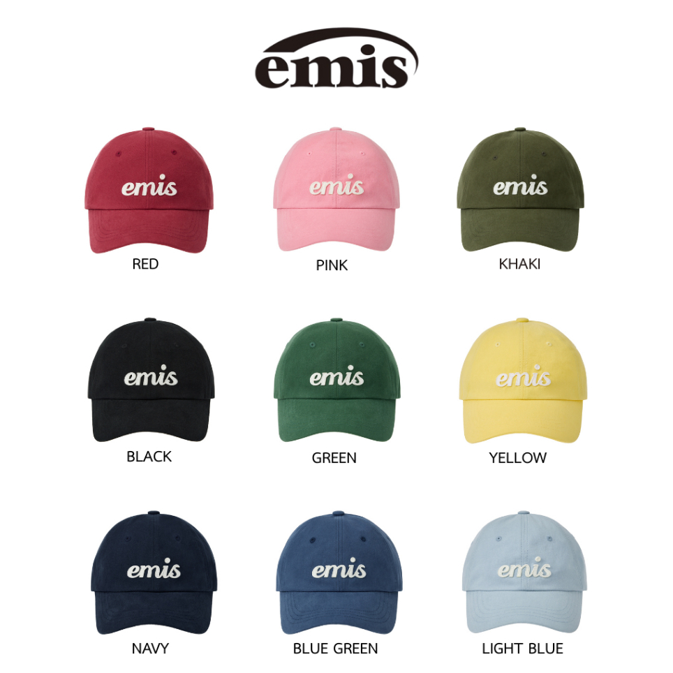 หมวก EMIS APPLIQUE BALL CAP หมวกแก๊ปเกาหลีแท้ 100% Unisex พร้อมส่ง