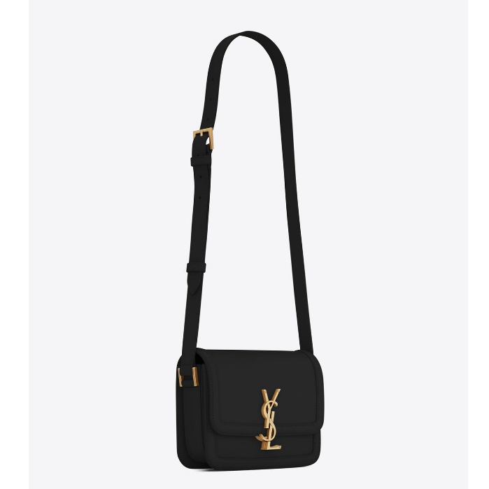 กระเป๋าหนัง YSL Solferino Box สีดำทอง รุ่น Tofu Bag ขนาดเล็ก สะพายไหล่/สะพายข้างได้