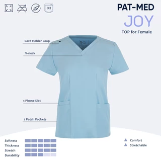 PAT-MED Scrubs Sets Top & Pants for Female รุ่น JOY ชุดสครับแพทย์ พยาบาล (ไม่รวมปักชื่อ)