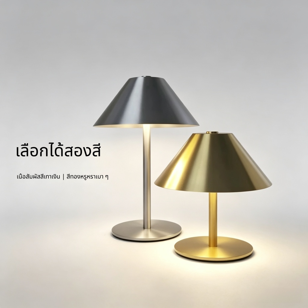 โคมไฟตั้งโต๊ะ LED Dimming เห็ดข้างเตียง Touch Control ป้องกันตา บรรยากาศบาร์ตกแต่งไร้สาย