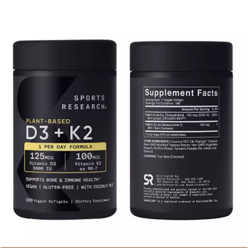 Sports Research D3 + K2 160 Veggie Softgels วิตามินดี3 + เค2