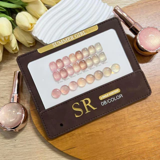 ยกเซต Pink Sorbet cat eye ( SB01 ) Summer girl X Nails Content 8 สี NEW