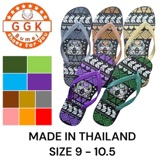 รองเท้าแตะ รองเท้าหูหนีบผู้หญิง #ลายช้าง Size 9-10.5