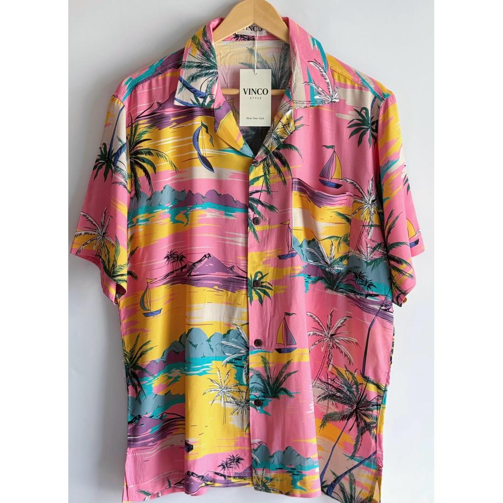 เสื้อฮาวาย Pink Paradise V13