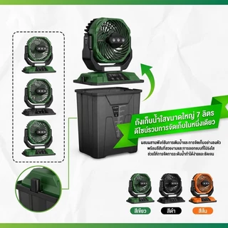 【ZENOVA】พัดลมไอน้ำ 30000mAh ส่ายซ้าย-ขวาอัตโนมัติ ลมแรง เย็นเร็ว ถังน้ำมีสเกล ใช้งานต่อเนื่อง สำหรับแคมป์ปิ้ง กลางแจ้ง