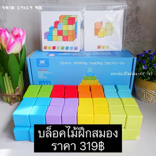 T319 บล็อคไม้ลูกบาศก์ บล็อคไม้ฝึกสมอง สร้างบล็อคทำตามโจทย์ บล็อคไม้ชิ้นใหญ่