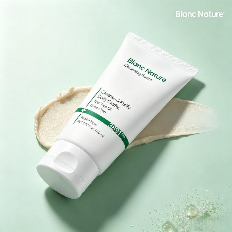 Blanc Nature คลีนเซอร์โฟม Heartleaf AHA BHA สำหรับผิวเป็นสิวอักเสบ ปลอบประโลม ลดรอยแดง รูขุมขนกระชับ