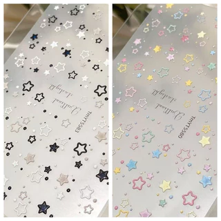 สติกเกอร์ติดหน้าเล็บลายดาว มีหลากหลายสีให้เลือกใช้ สินค้าพร้อมส่ง