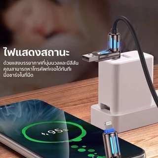 240W สายชาร์จเร็ว 4 อิน 1 ไฟแสดงสถานะหายใจหลากสี ทนทาน สำหรับ iPhone 17/16/15 Samsung Xiaomi YicoGomo