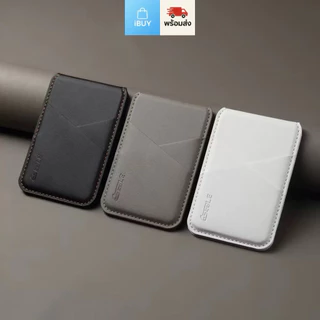 iBUY MagSafe Slim Card Holder 1 โทน สำหรับ iPhone ที่ใส่บัตรติดหลังมือถือ บางพิเศษ แม่เหล็กแรง หนัง PU